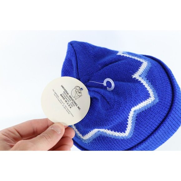 NOS Vintage 90s The Simpsons Bart Simpson Spell Out Knit Beanie Hat Cap Blue USA - Picture 6 of 7